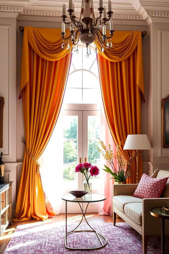 Eye Catching Draperies - 30 How to Decorate With Yellow and Pink