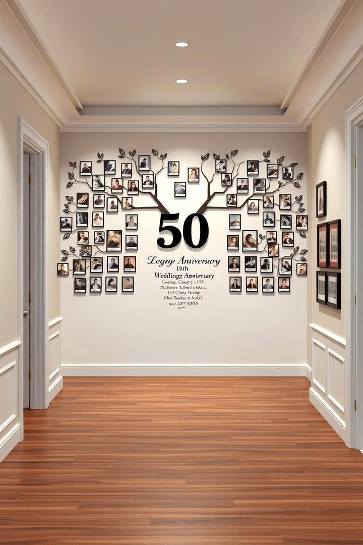 Family Tree Wall Display - 30 50th Wedding Anniversary Ideas