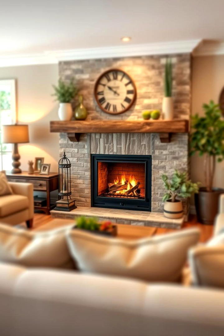 Farmhouse Chic Faux Fireplace - 30 Faux Fireplace Ideas