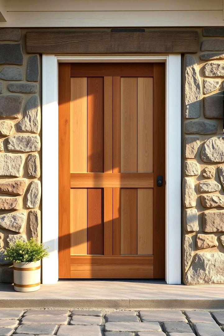 Farmhouse Door with Mixed Textures - 30 Farmhouse Front Door Ideas