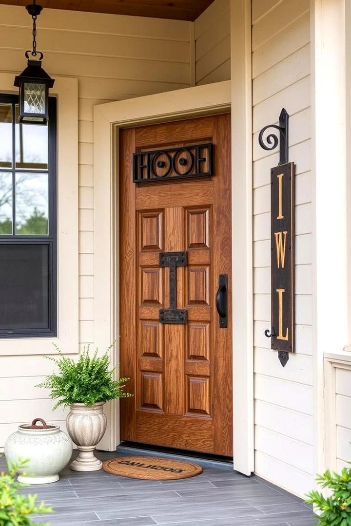 Farmhouse Inspired Door Accents - 30 Rustic Front Porch Ideas