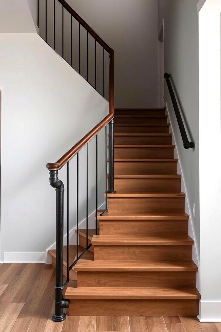 Farmhouse Pipe Railing - 30 Farmhouse Rustic Stair Railing Ideas