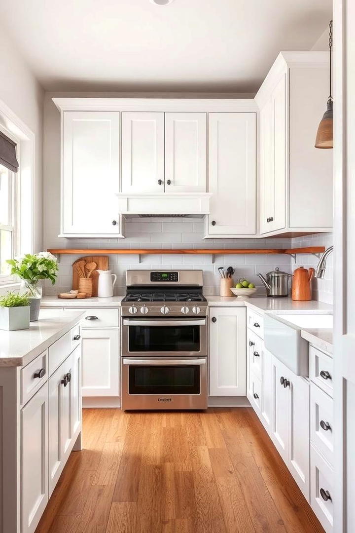 Farmhouse White Cabinets - 30 Rustic White Kitchen Ideas