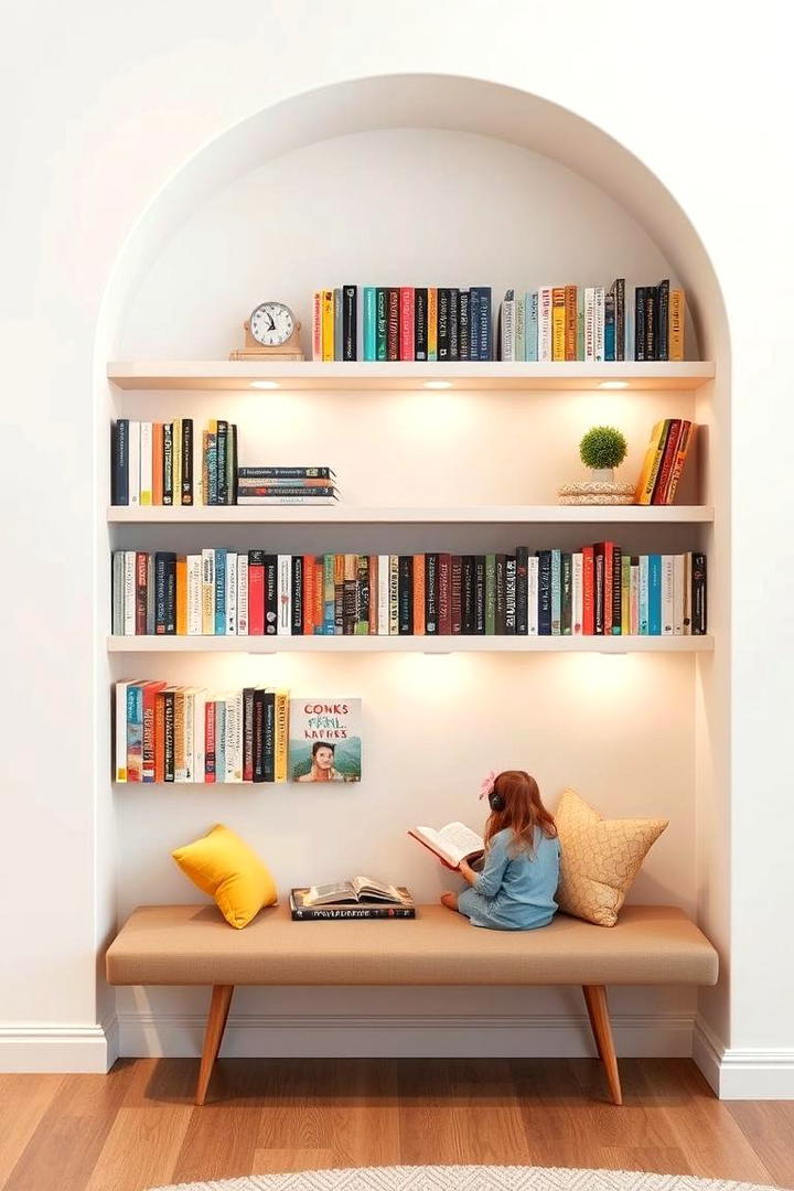 Floating Bookshelf Nook - 30 kids reading nook ideas