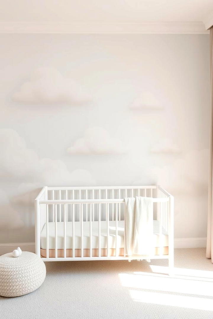 Floating Cloud Effects - 30 Nursery Accent Wall Ideas