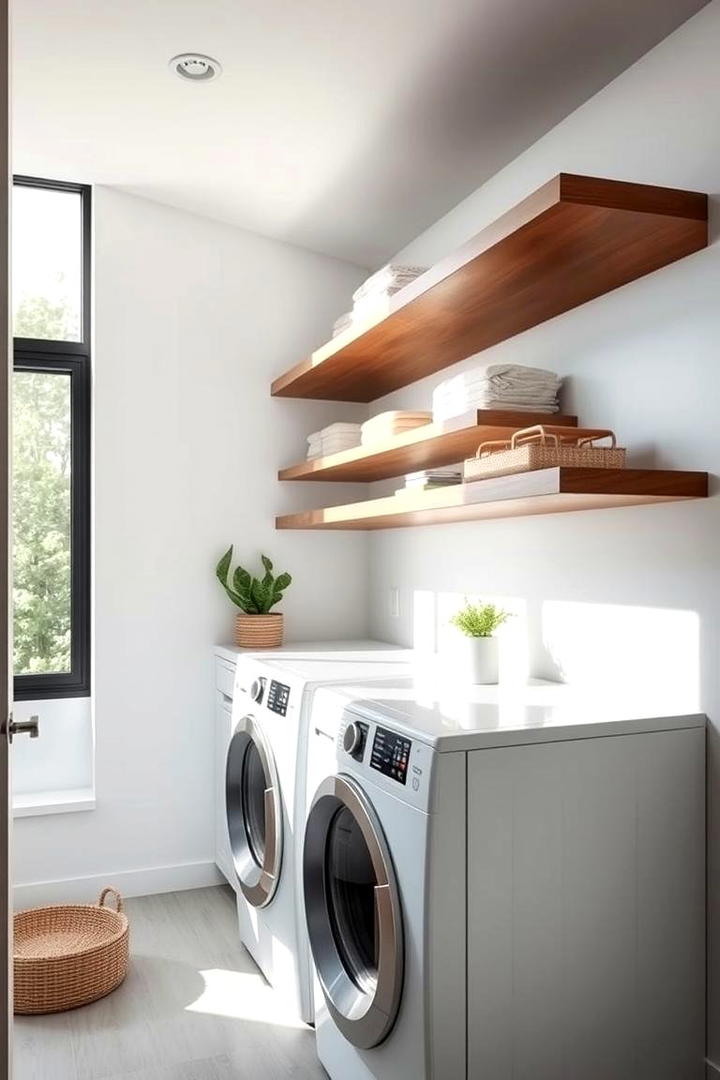 Floating Laundry Room Shelves - 30 Laundry Room Shelf Ideas