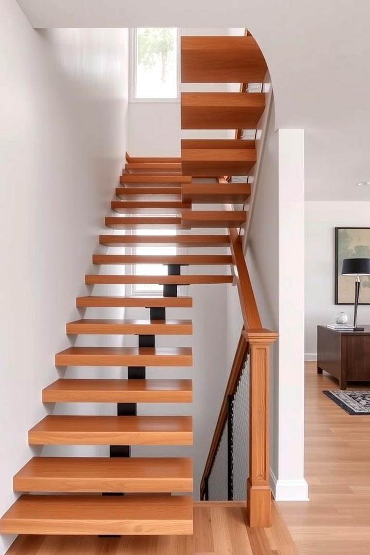 Floating Steps - 30 Wooden Staircase Ideas