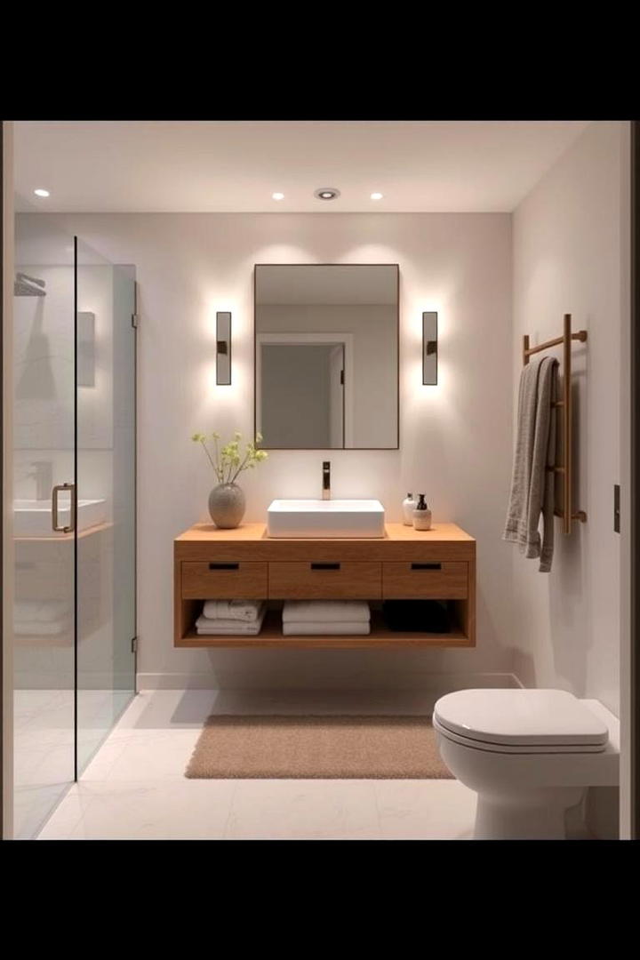 Floating Vanity Designs - 30 Small Master Bathroom Ideas