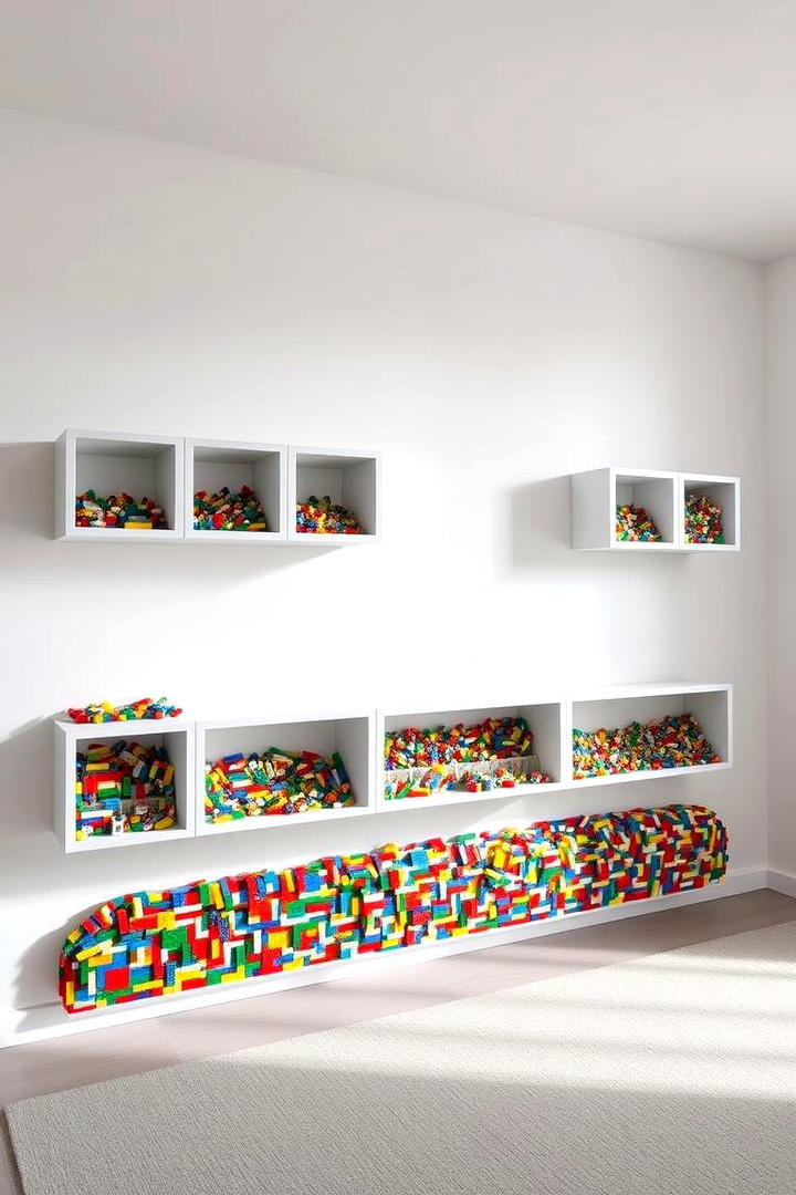 Floating Wall Cubes - 30 Lego Storage Ideas