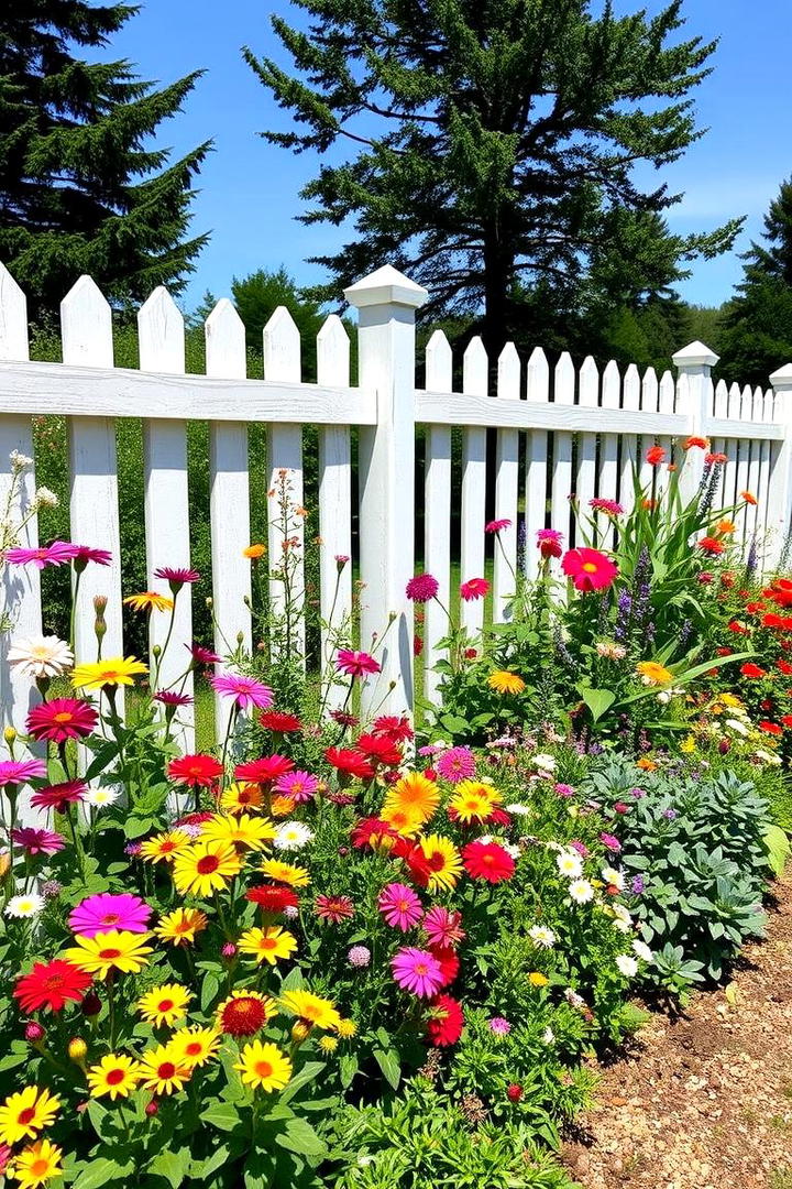 Floral Fence Frame - 30 Simple Fence Line Landscaping Ideas