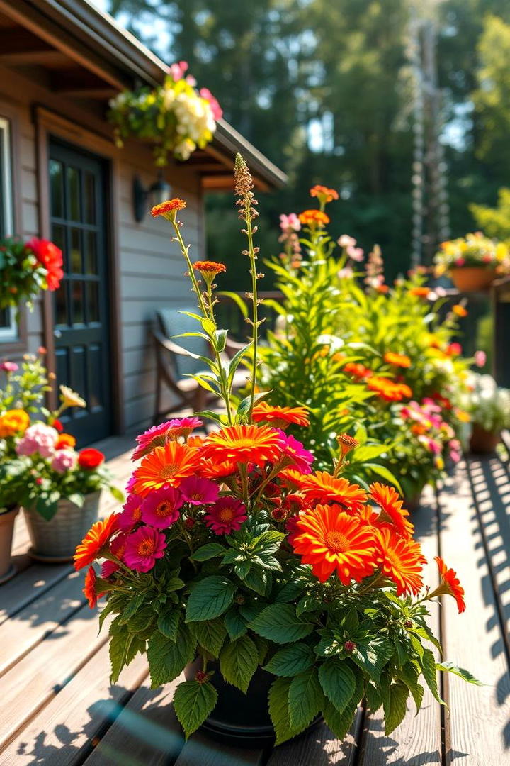 Floral Focal Point - 30 Deck Decorating Ideas With Plants