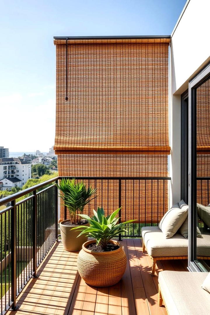 Foldable Bamboo Blinds - 30 Balcony Privacy Ideas