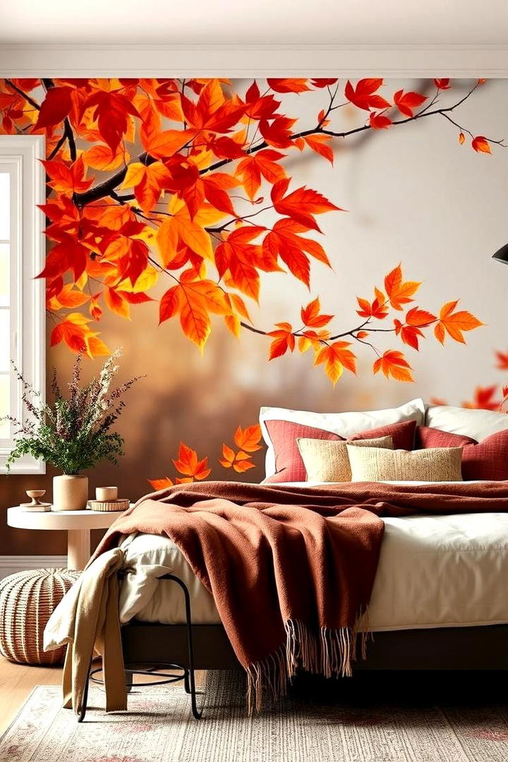 Foliage Wall Murals - 30 Fall Bedroom Decor Ideas