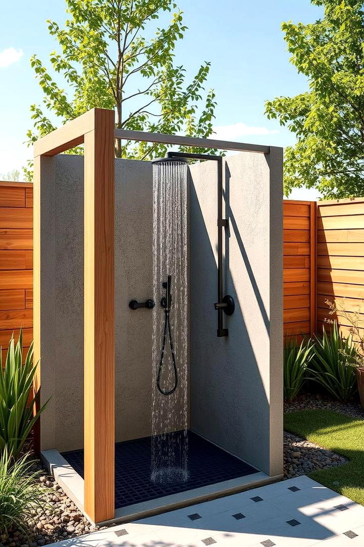 Freestanding Shower Haven - 30 Outdoor Bathroom Ideas