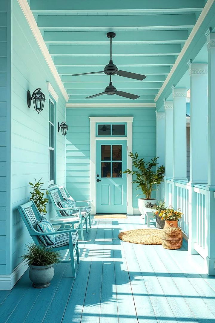 Fresh Aqua for a Breezy Effect - 30 Porch Paint Colors