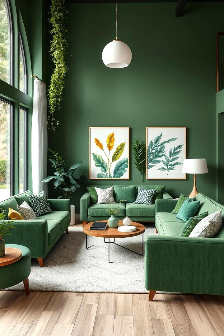 Fresh Botanical Edge - 30 Forest Green Living Room Ideas