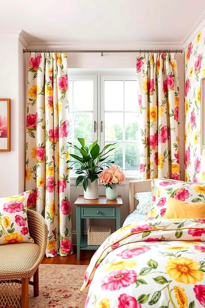 Fresh Floral Prints - 30 How to Decorate With Yellow and Pink