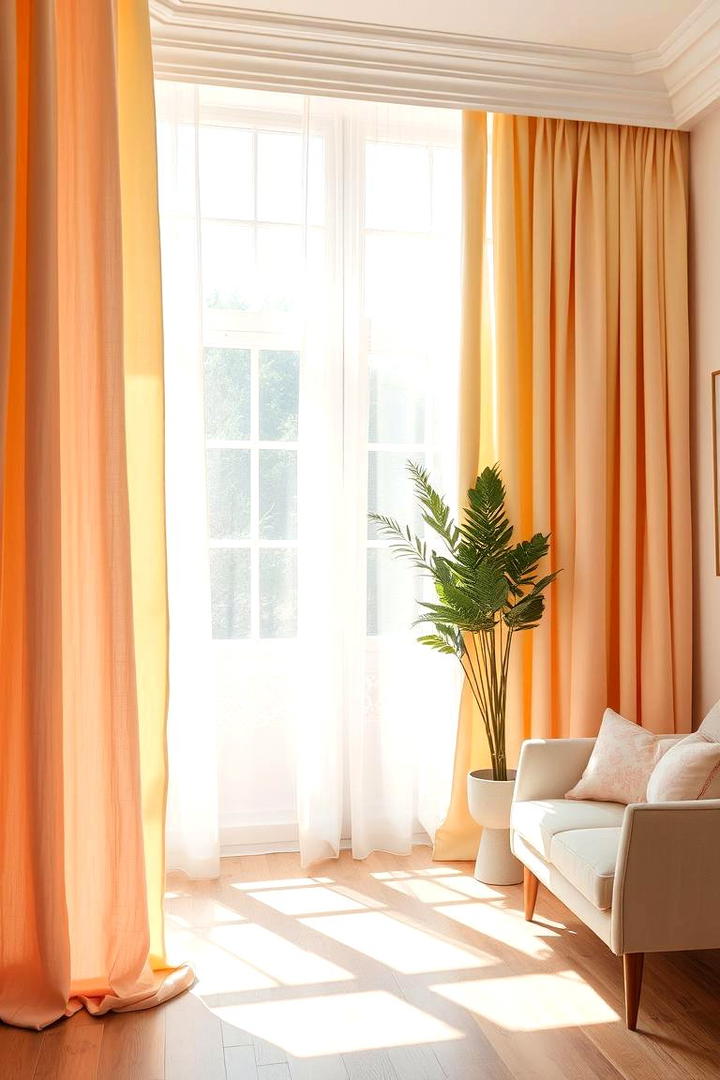 Fresh Linen Drapes - 30 How to Decorate With Yellow and Pink