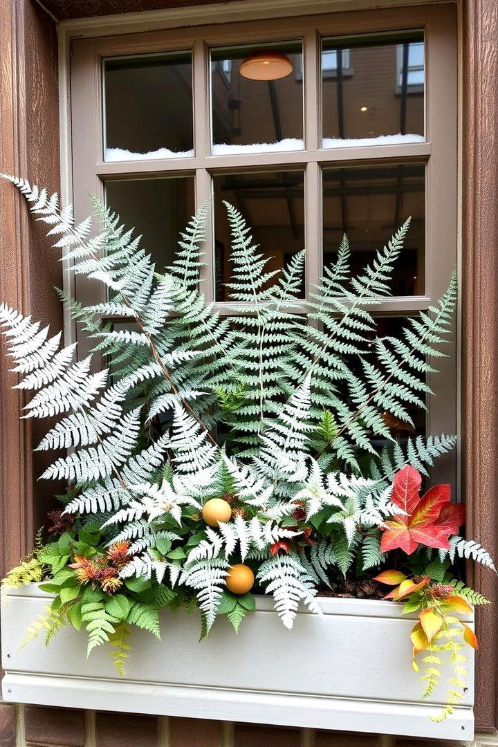 Frosted Fern Fantasy - 30 Fall Window Box Ideas