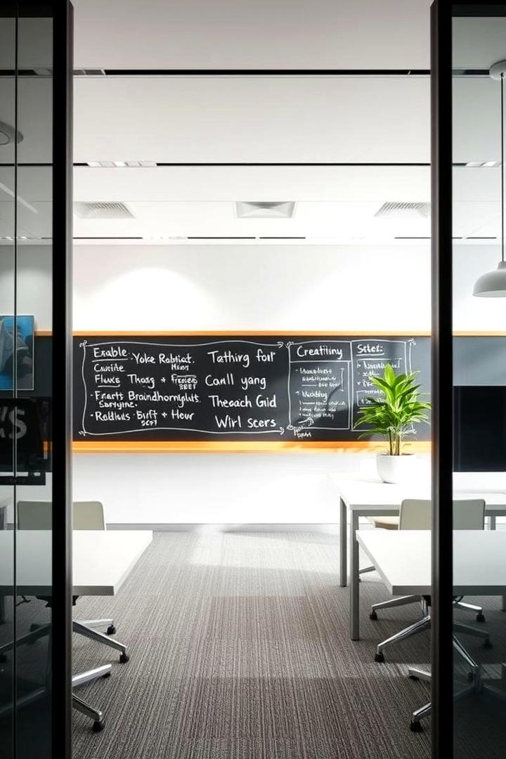 Functional Chalkboard Wall - 30 Office Wallpaper Ideas