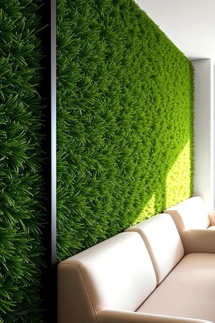 Functional Green Divider - 30 Artificial Grass Wall Design Ideas