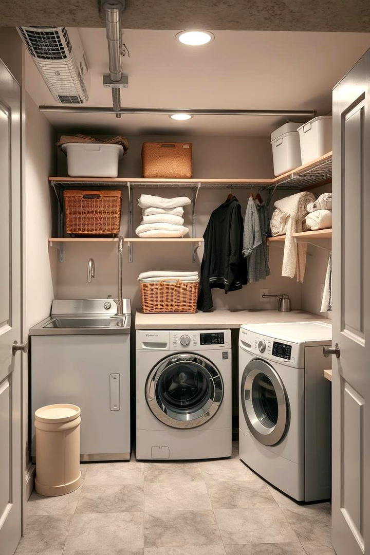 Functional Layout with Zoned Areas - 30 basement laundry room ideas