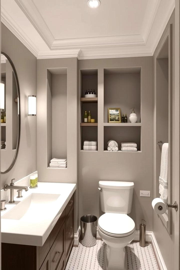 Functional Niche Designs - 30 Small Master Bathroom Ideas