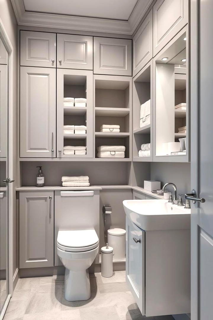 Functional Storage Solutions - 30 Grey and White Bathroom Ideas