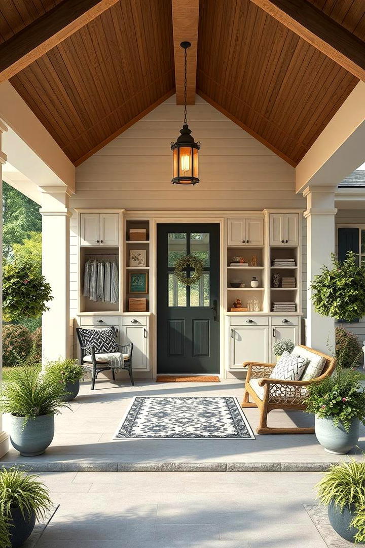 Functional Storage Solutions - 30 Barndominium Front Porch Ideas