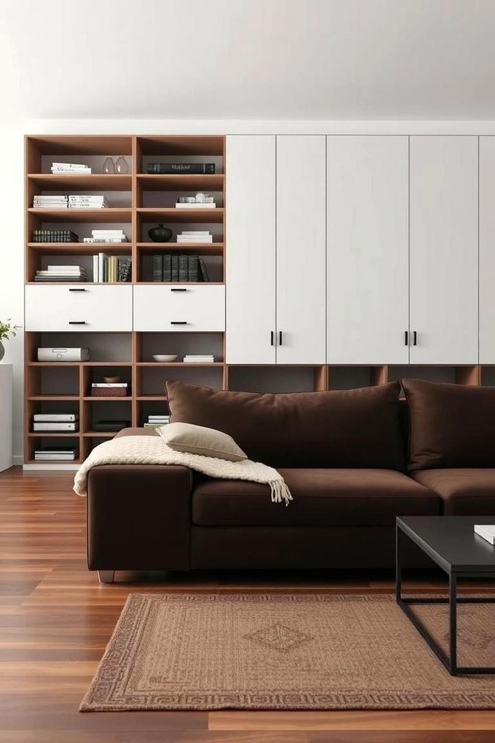 Functional and Stylish Storage Solutions - 30 Dark Brown Couch Living Room Ideas