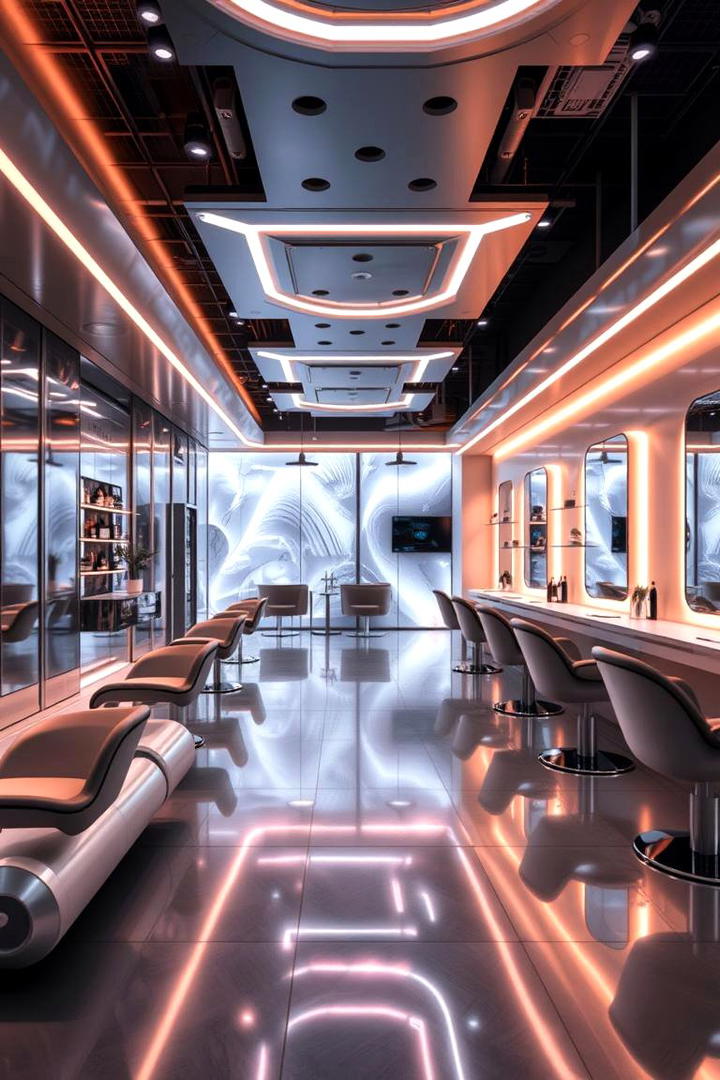 Futuristic Edge Salon - 30 Salon Interior Design Ideas