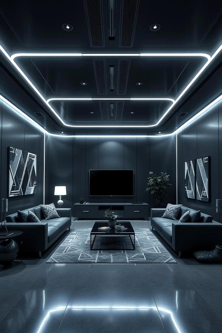 Futuristic Flair - 30 Contrasting Living Rooms With Dark Grey Walls