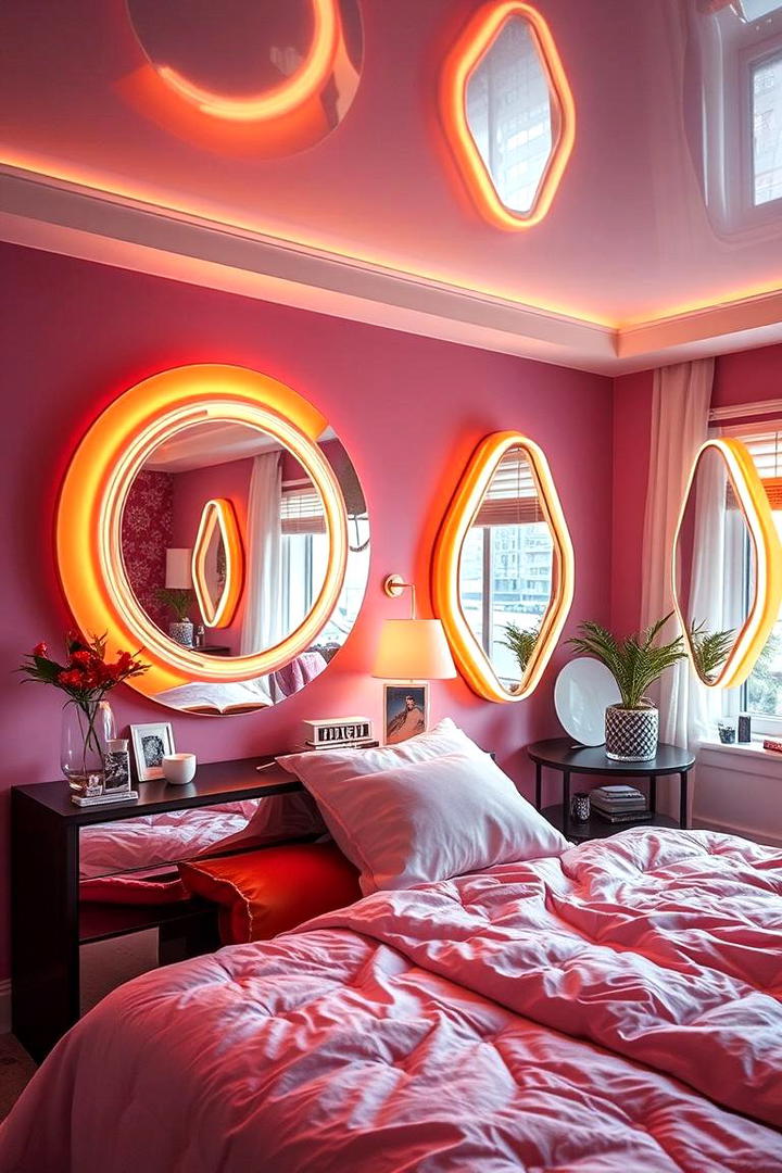 Futuristic Mirror Accents - 30 90s Bedroom Decor Ideas