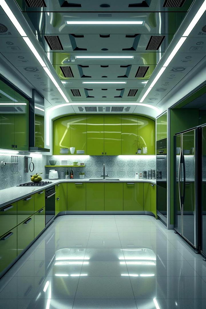 Futuristic Olive Green Details - 30 Olive Green Kitchens