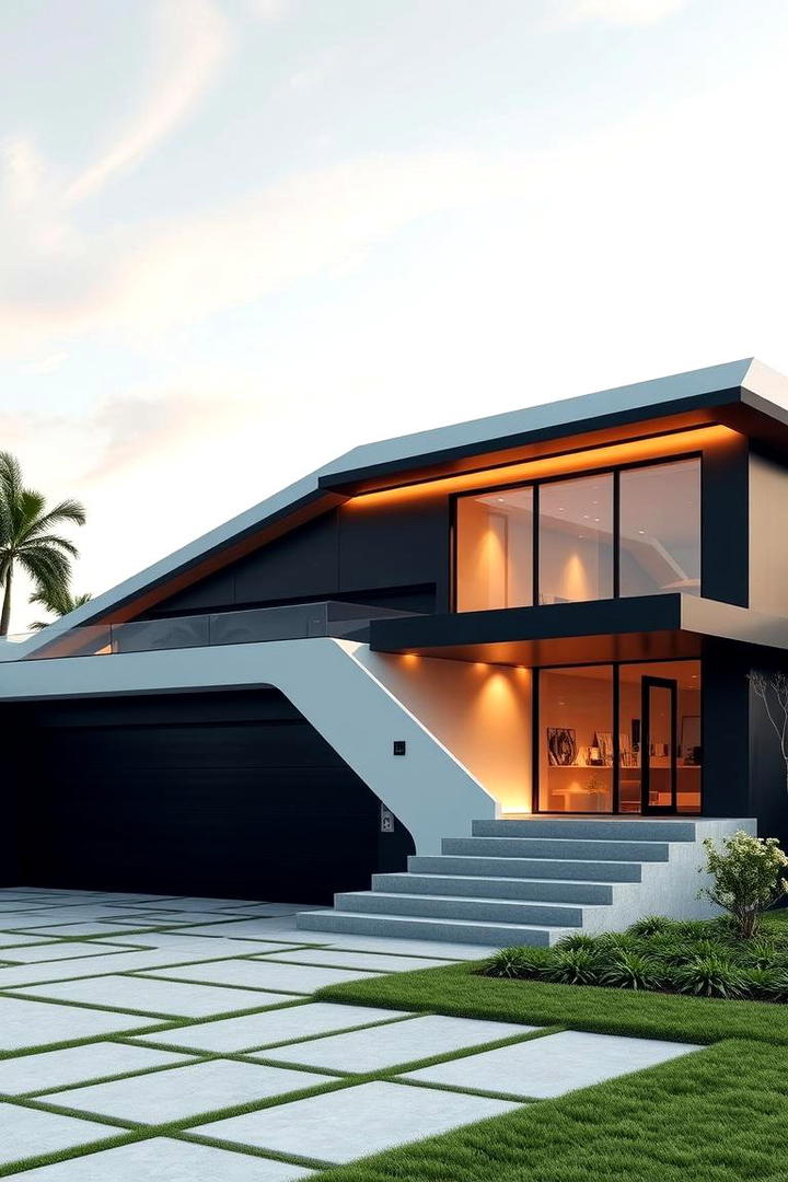 Futuristic Smart Home - 30 houses with black roofs