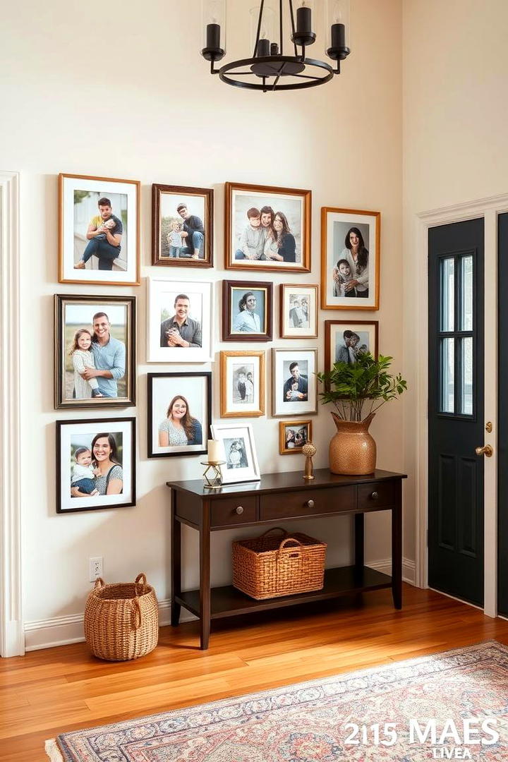 Gallery Wall of Family Photos - 30 Entryway Wall Ideas