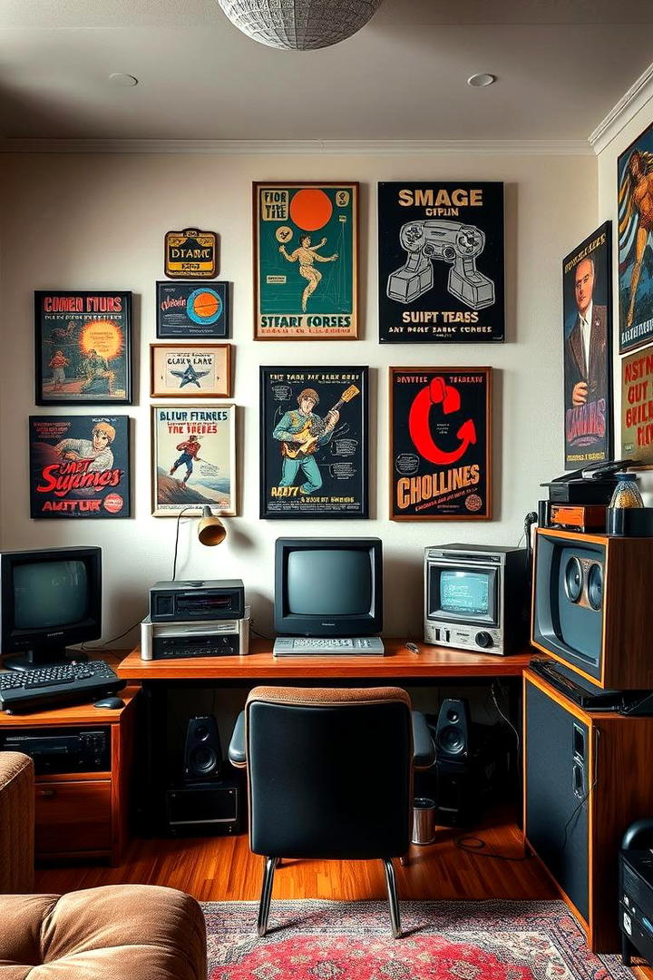 Gamers Den with Retro Vibes - 30 Game Room Ideas