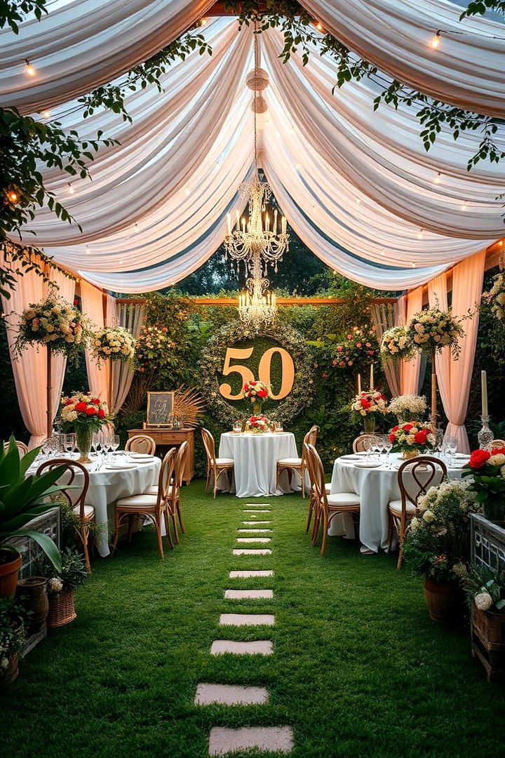 Garden Party with Elegant Decor - 30 50th Wedding Anniversary Ideas