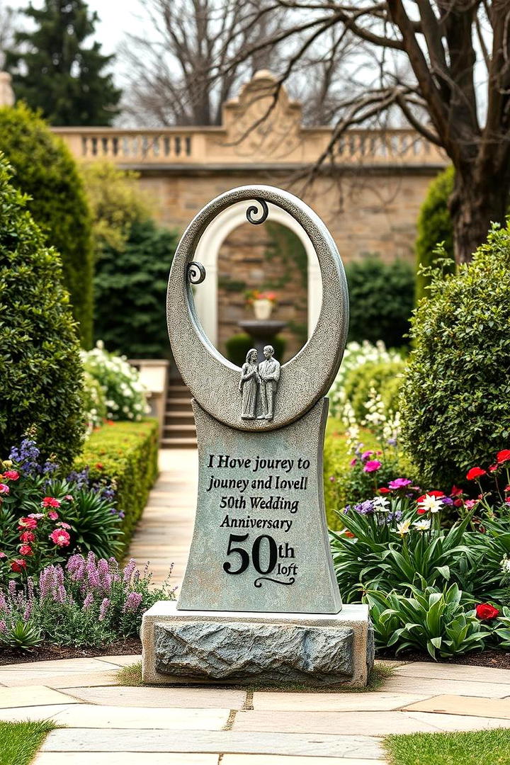 Garden Sculpture Commemoration - 30 50th Wedding Anniversary Ideas