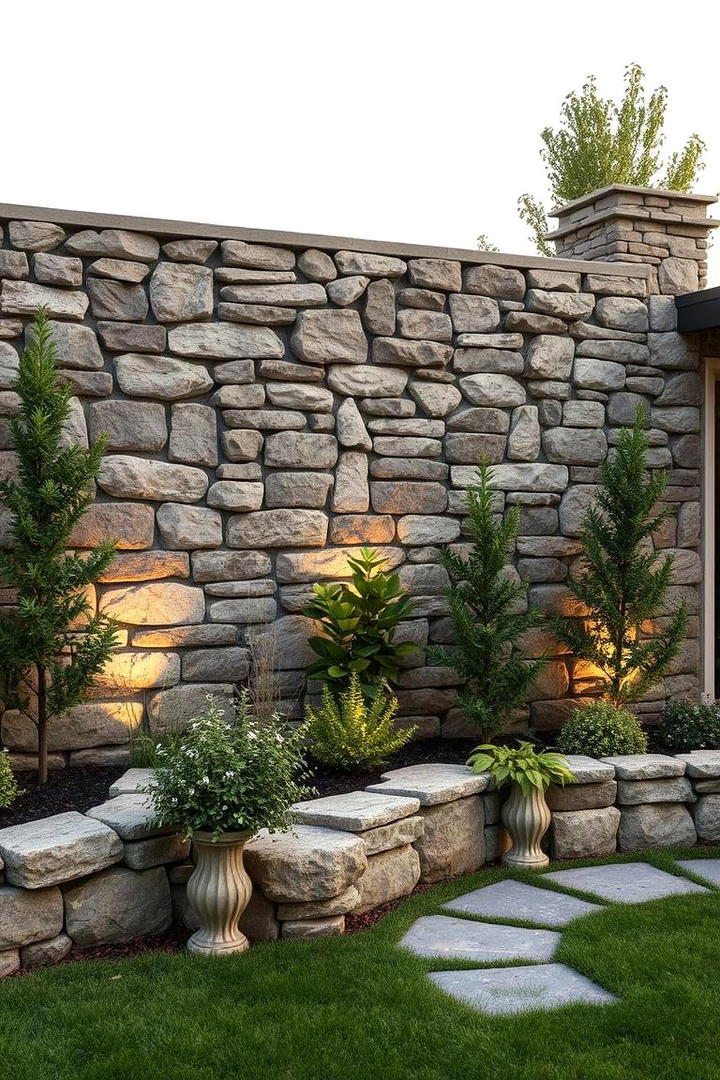 Garden Stone Feature Wall - 30 Stone Wall Ideas