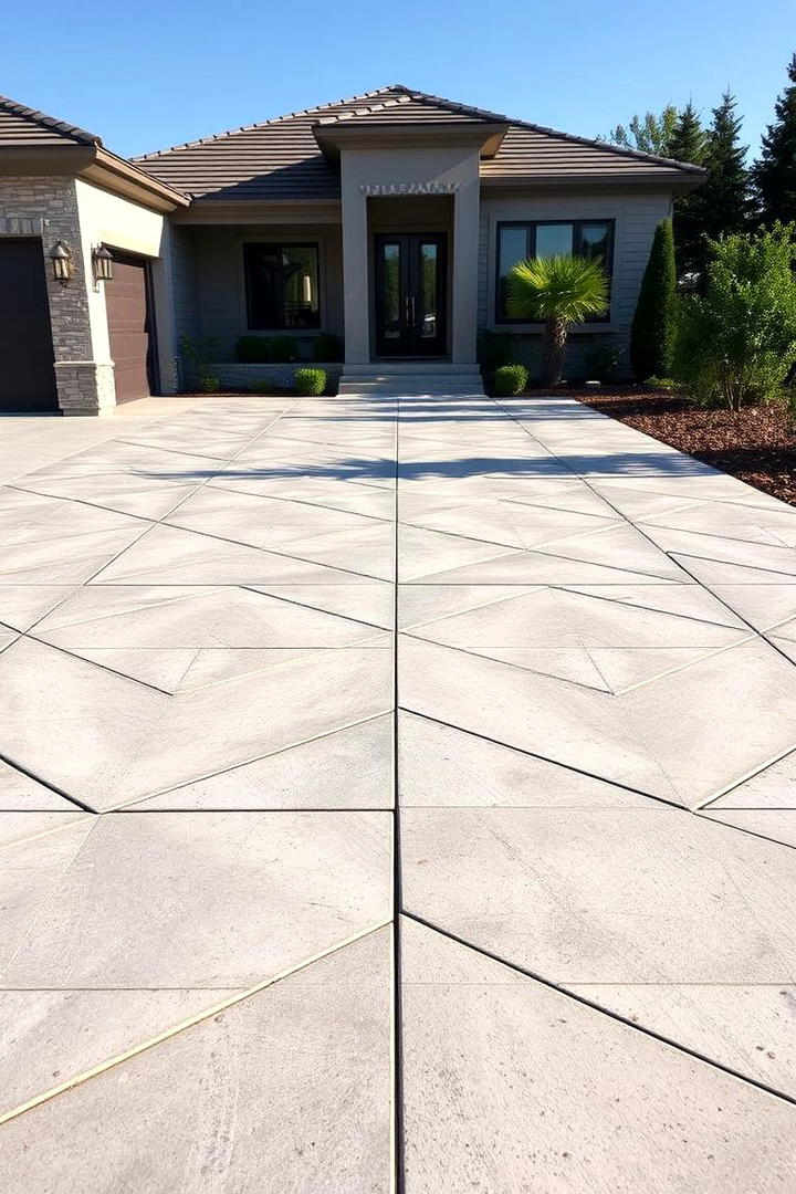 Geometric Concrete Driveway - 30 Concrete Driveway Ideas