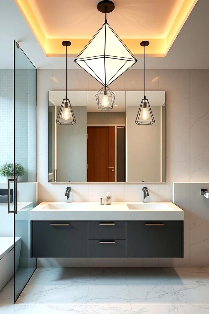 Geometric Designs - 30 Bathroom Pendant Lighting Ideas