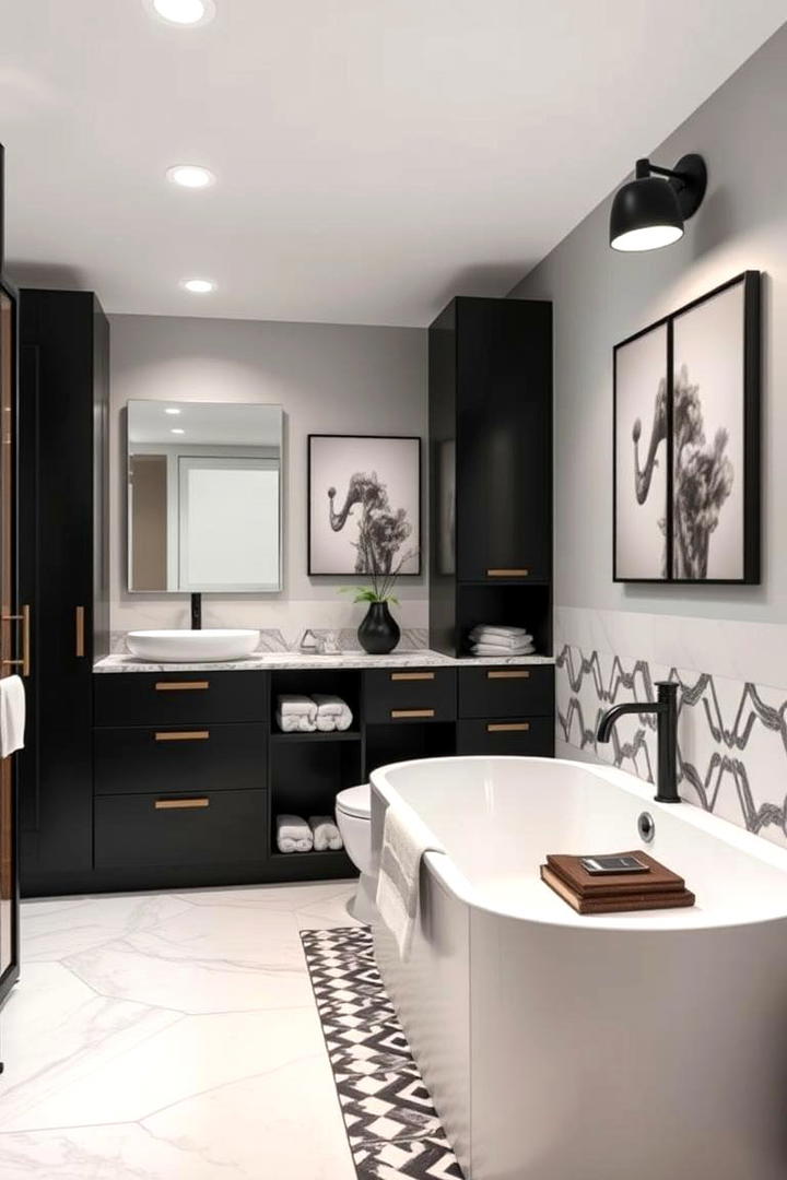 Geometric Modernity - 30 bathroom with black cabinets ideas