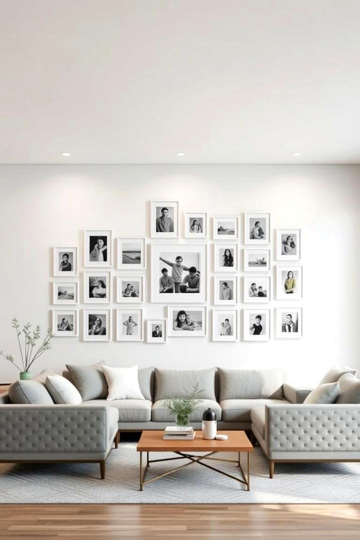 Geometric Pattern Wall - 30 Family Picture Wall Ideas