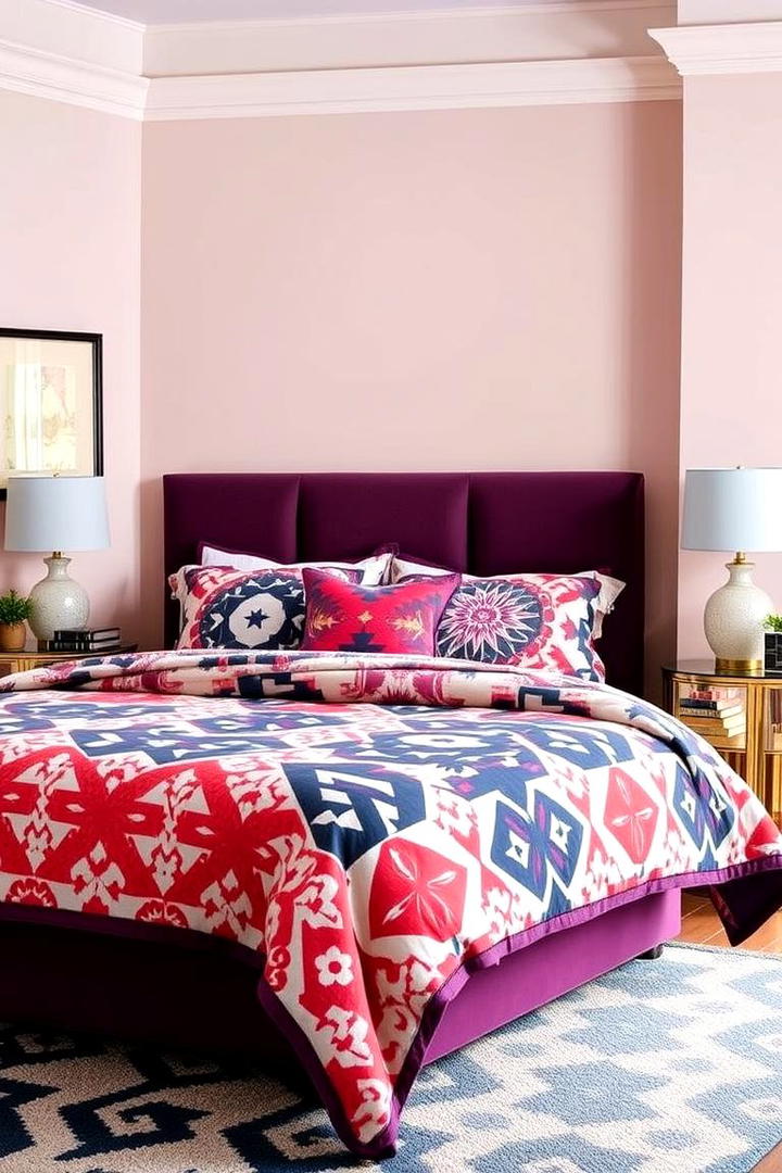 Geometric Patterned Bedding - 30 90s Bedroom Decor Ideas