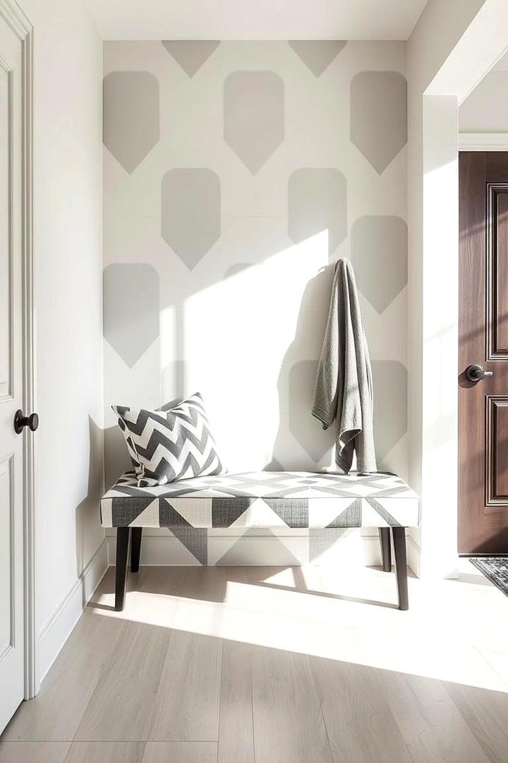 Geometric Patterned Bench - 30 Entryway Bench Ideas