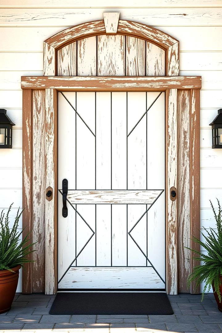 Geometric Patterned Farmhouse Door - 30 Farmhouse Front Door Ideas