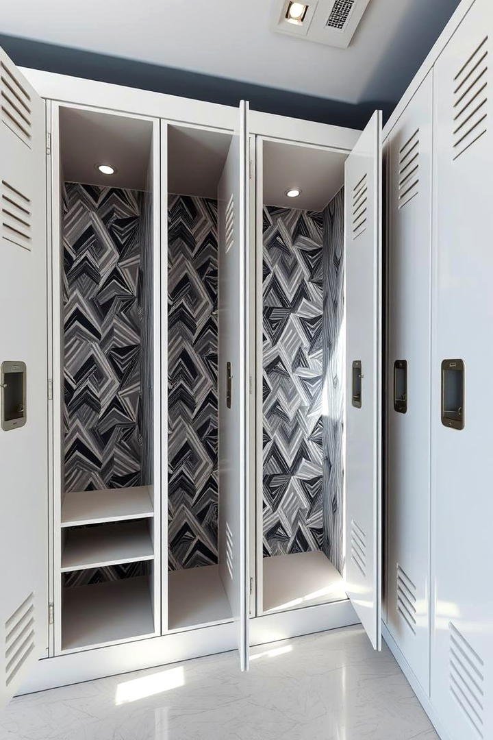 Geometric Patterned Interiors - 30 Locker Decor Ideas