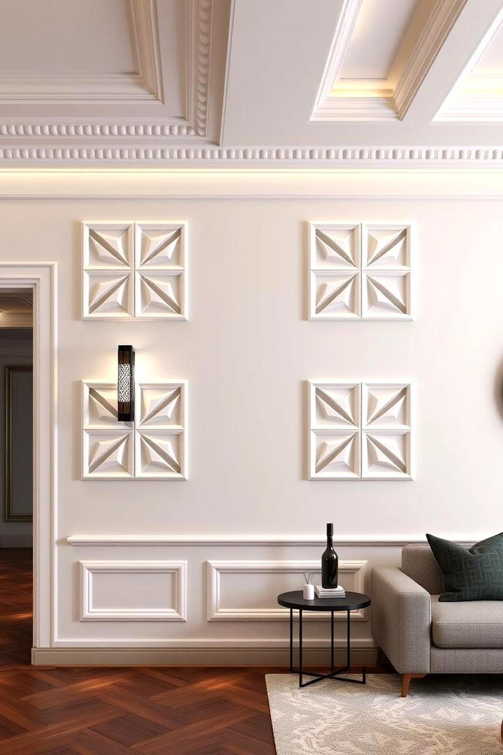 Geometric Patterned Molding - 30 Wall Molding Ideas