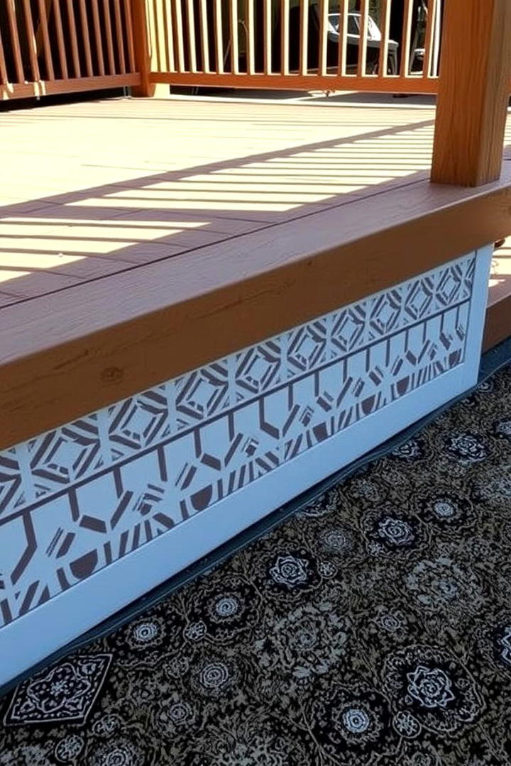 Geometric Patterned Skirting - 30 Deck Skirting Ideas